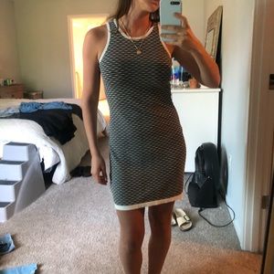 Bb Dakota black and white racer back tank dress